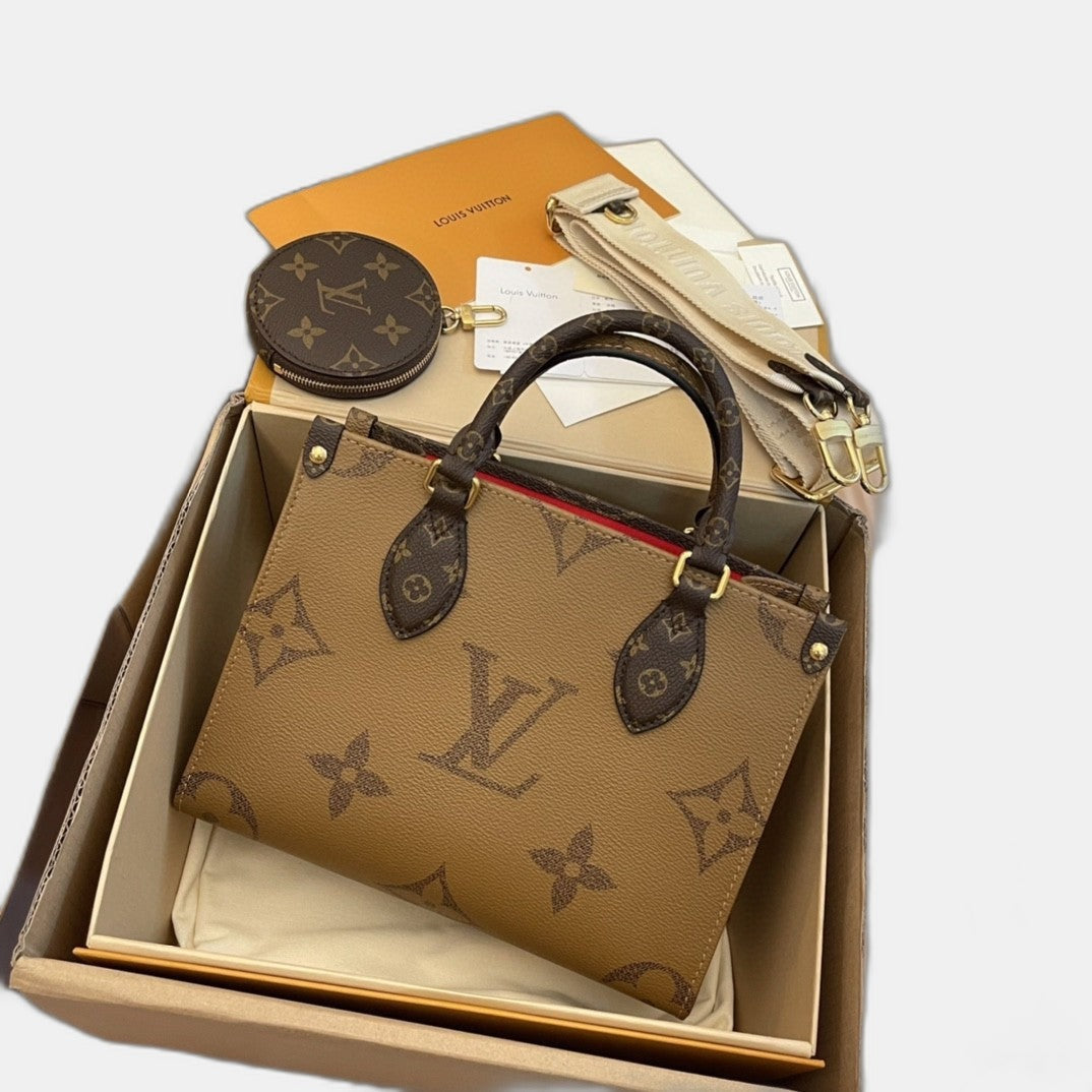 LV - Petit Cabas OnTheGo BB Maron double