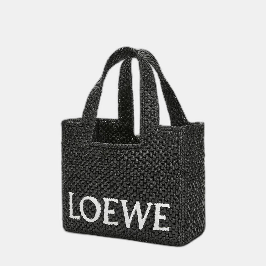 LOEWE - Petit Font Tote en raphia Noir