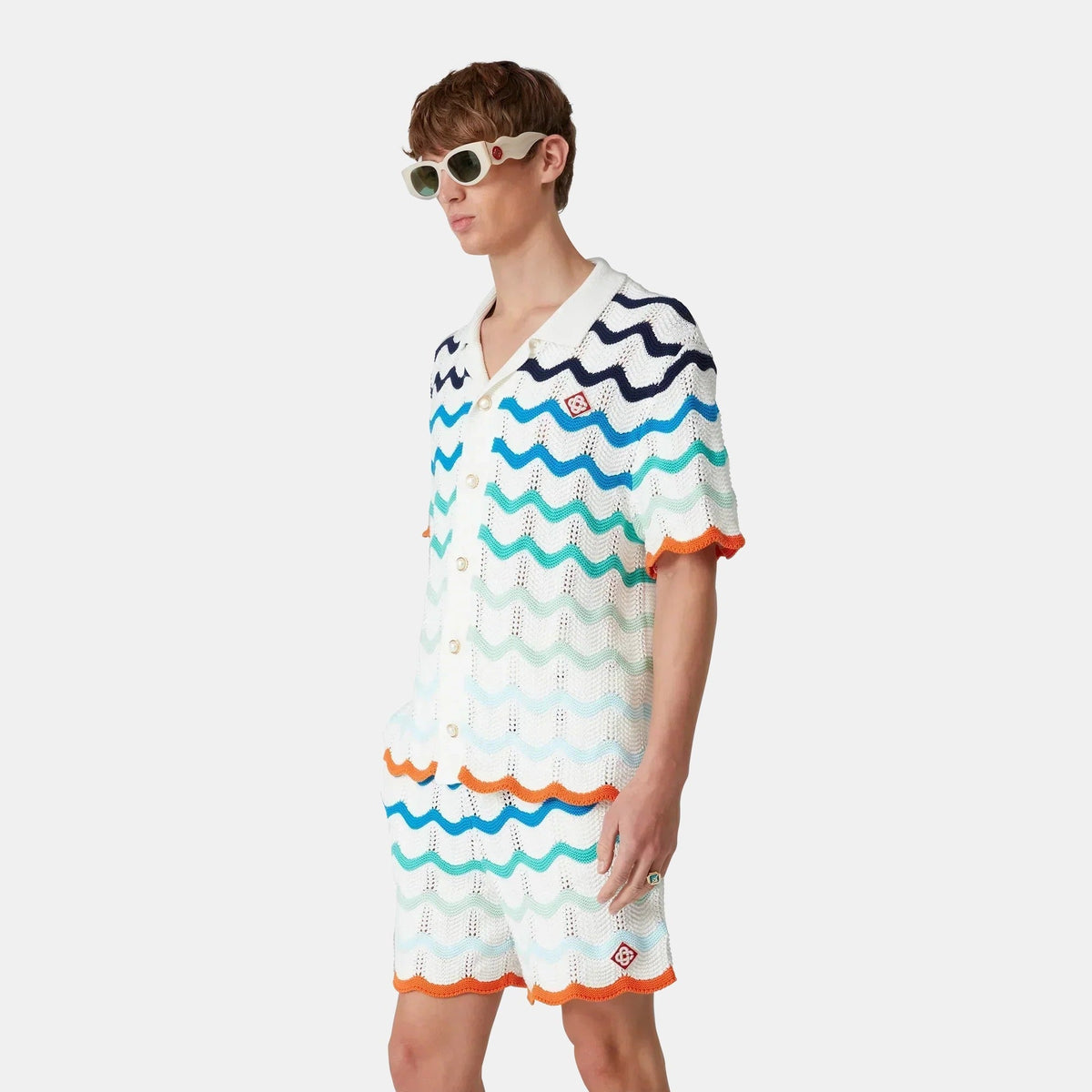 Gradient Wave Crochet Shirt