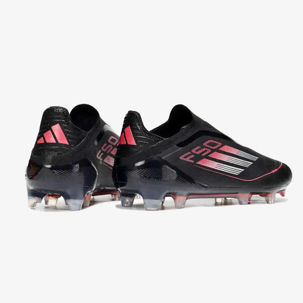 Adidas F50 Elite Laceless FG Stealth Victory - Noir/Argenté/Lucid Red