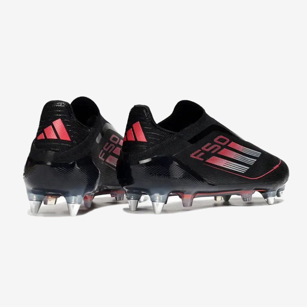 Adidas F50 Elite Laceless SG Stealth Victory - Noir/Argenté/Lucid Red