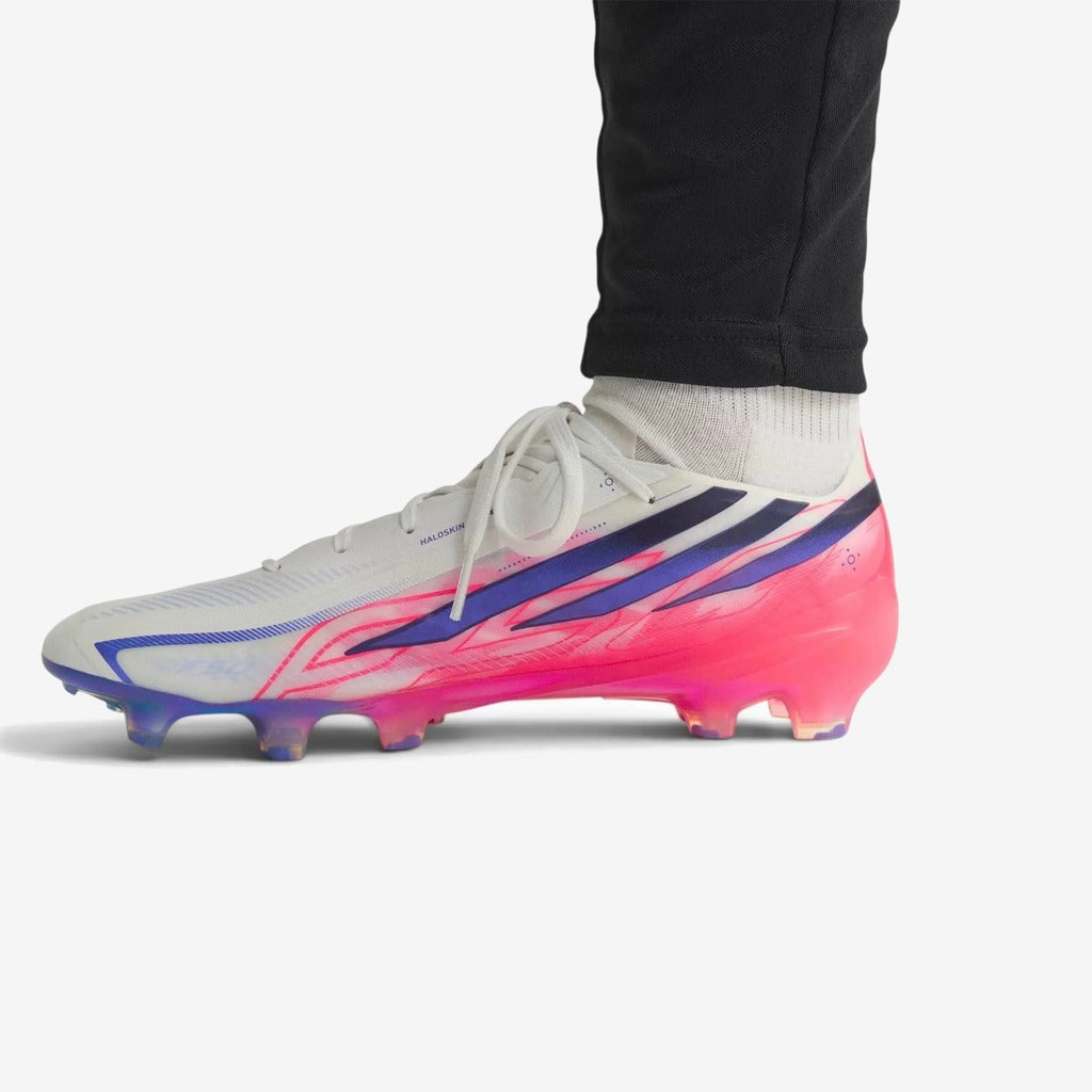 Adidas F50 Hyperfast Elite FG Control or Chaos - Blanc/Violet/Solar Turbo