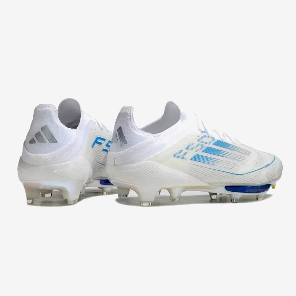 Adidas F50+ Lacets FG Polar Victory - Blanc/Argenté/Bleu