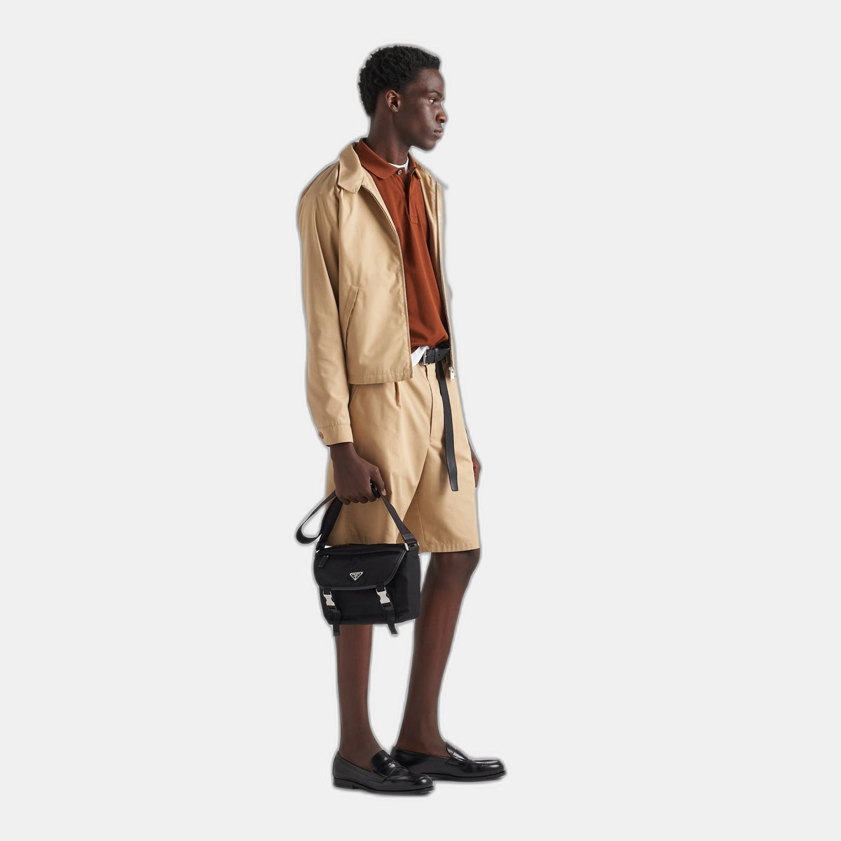 Sac porté épaule en Re-Nylon et cuir Saffiano - #4