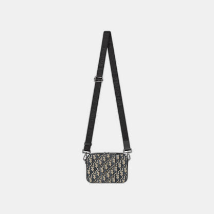 Pochette zippée à bandoulière Toile jacquard Dior Oblique noir - #2