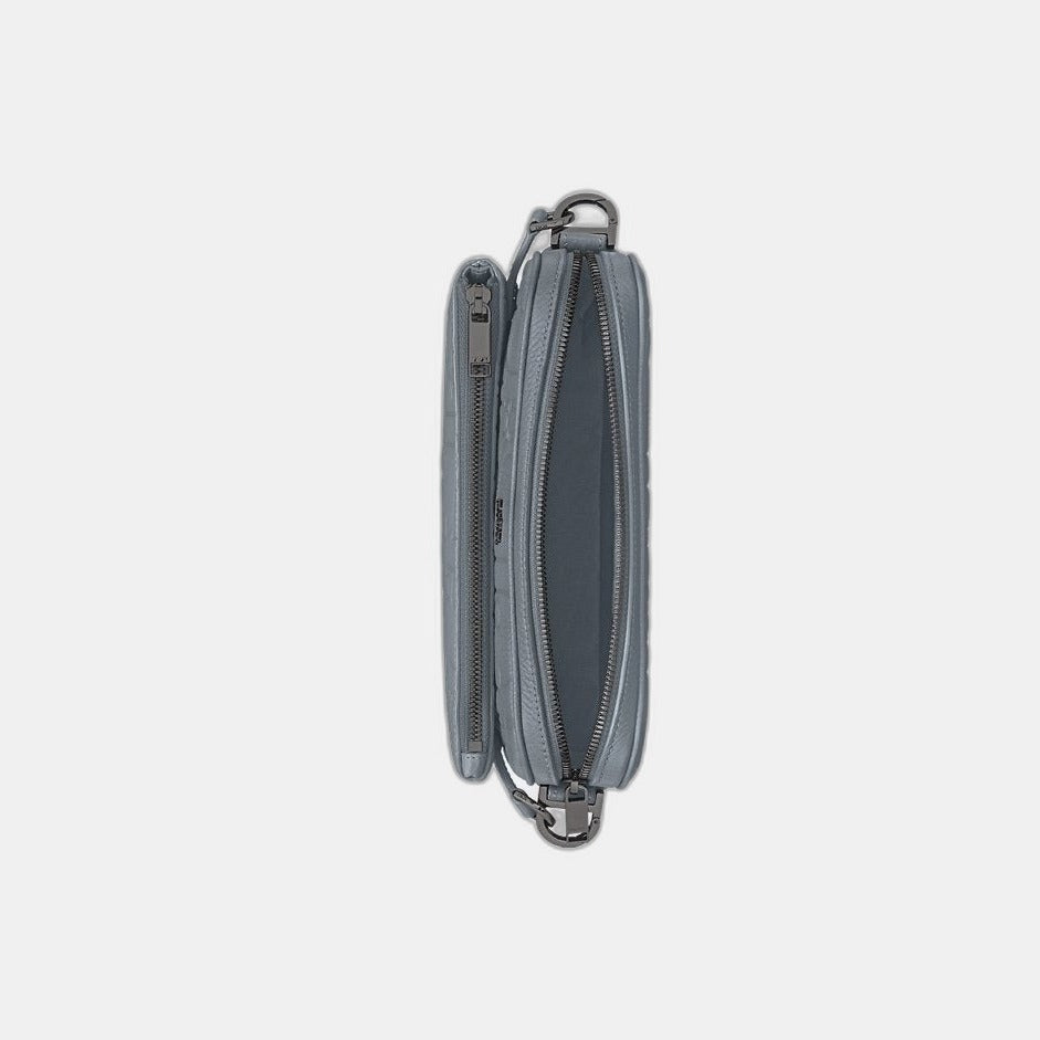 Triple Pouch Saddle Cuir Gris