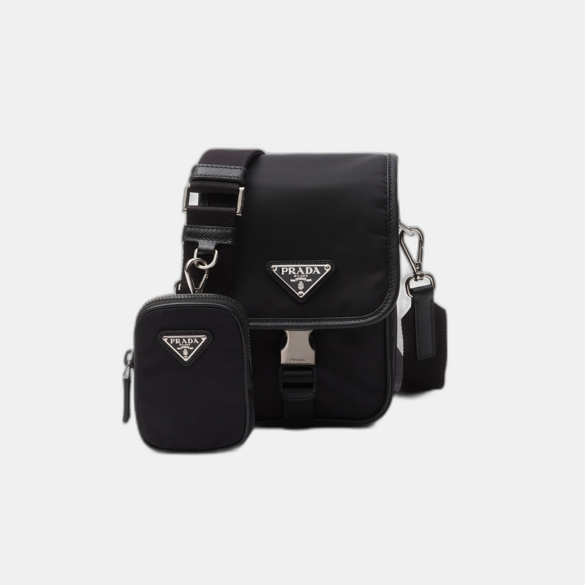 Sac porté épaule en Re-Nylon et cuir Saffiano - #6