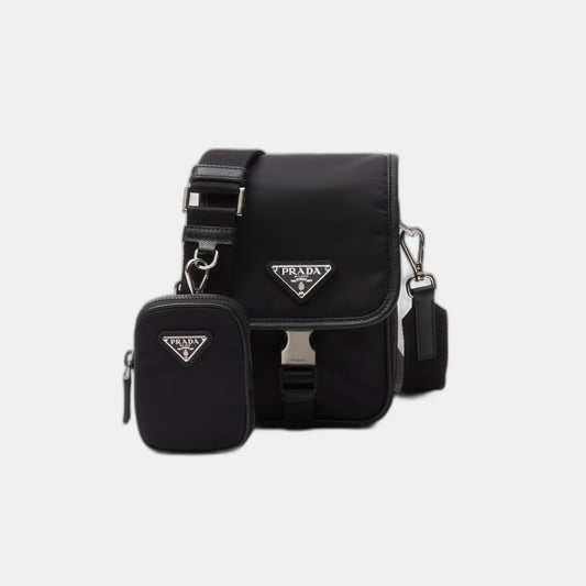 Sac porté épaule en Re-Nylon et cuir Saffiano - #6