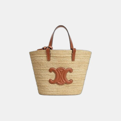 Céline - Classic Panier petit modèle Souple Raphia et veau