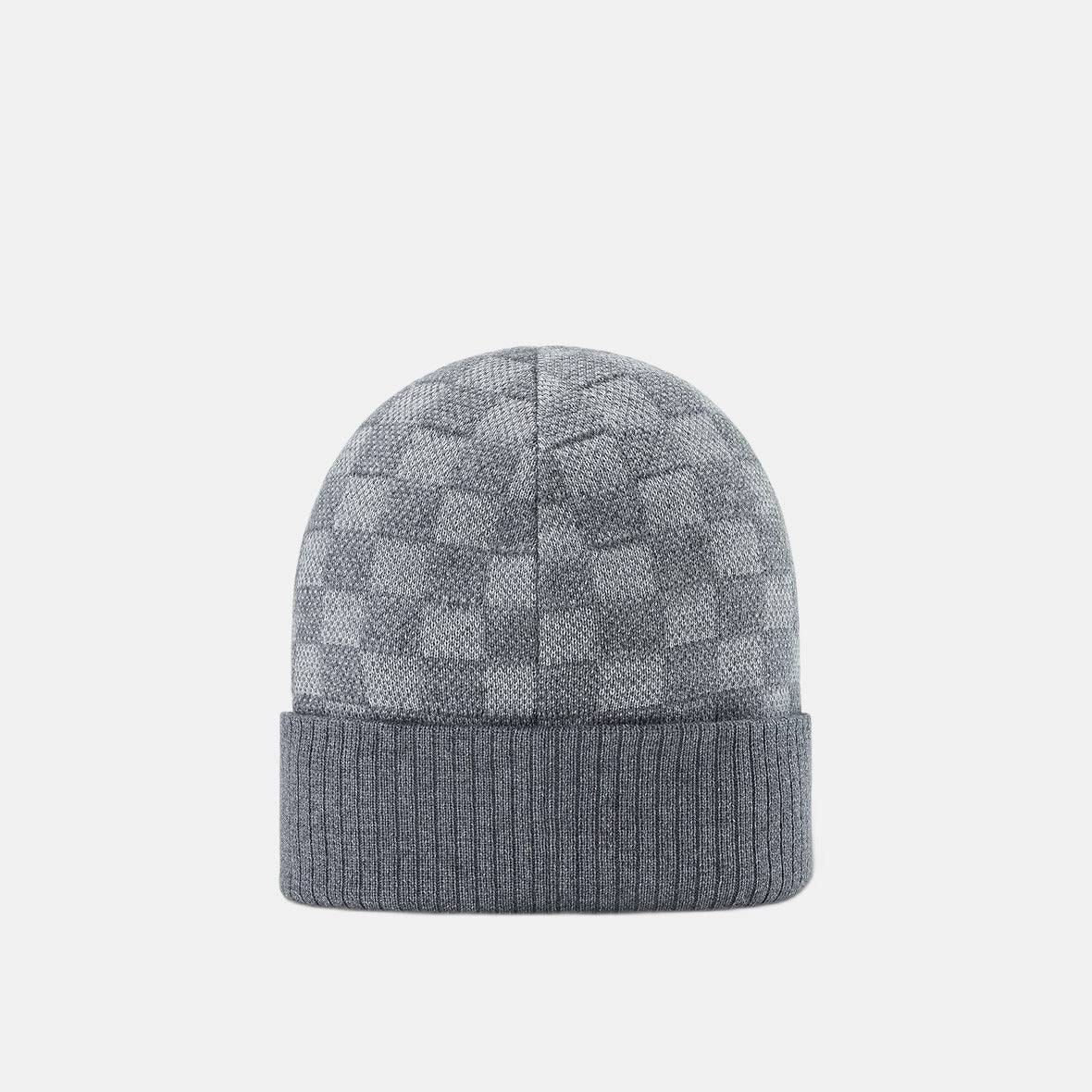 Bonnet et Écharpe Néo Petit Damier Gris