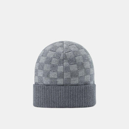 Bonnet et Écharpe Néo Petit Damier Gris