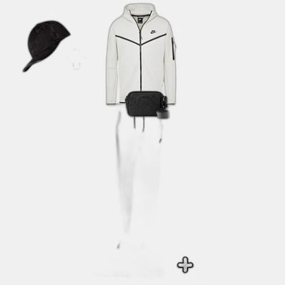 Outfit Tech Fleece Blanc + Casquette Offerte