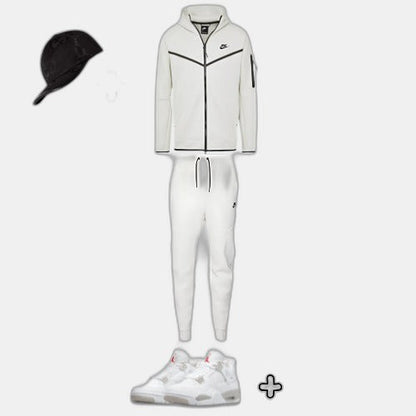 Outfit Tech Fleece Blanc + Casquette Offerte