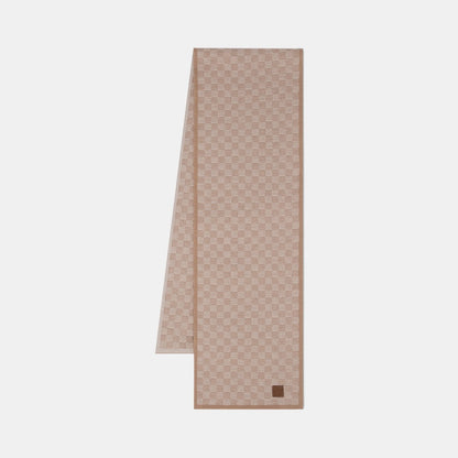 Bonnet et Écharpe Néo Petit Damier Beige