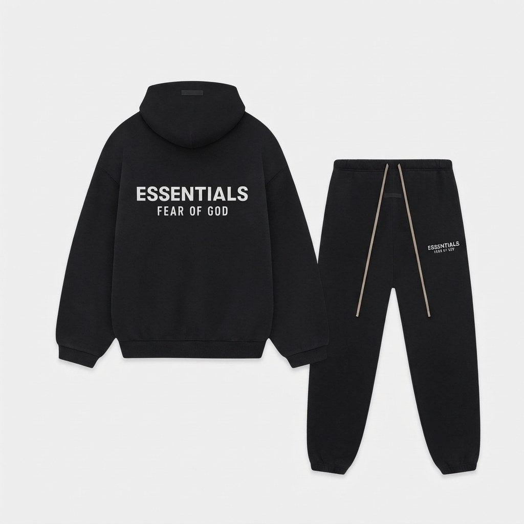 Ensemble Fear of God Essentials Noir Logo Dos