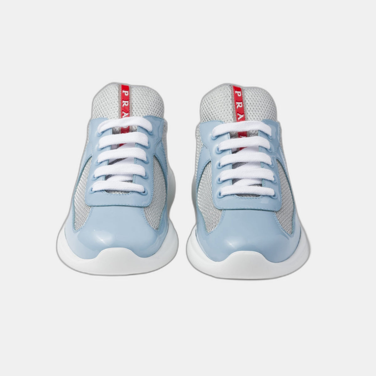 Baskets Prada America’s Cup en tissu Bike bleu ciel