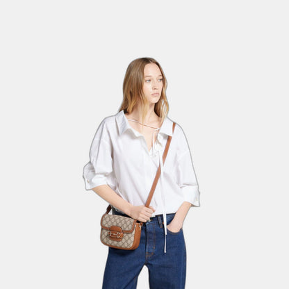 Sac à épaule Gucci Horsebit 1955 Soft petit format - #3