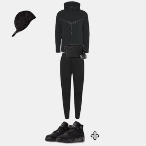 Outfit Tech Fleece Black + Casquette Offerte