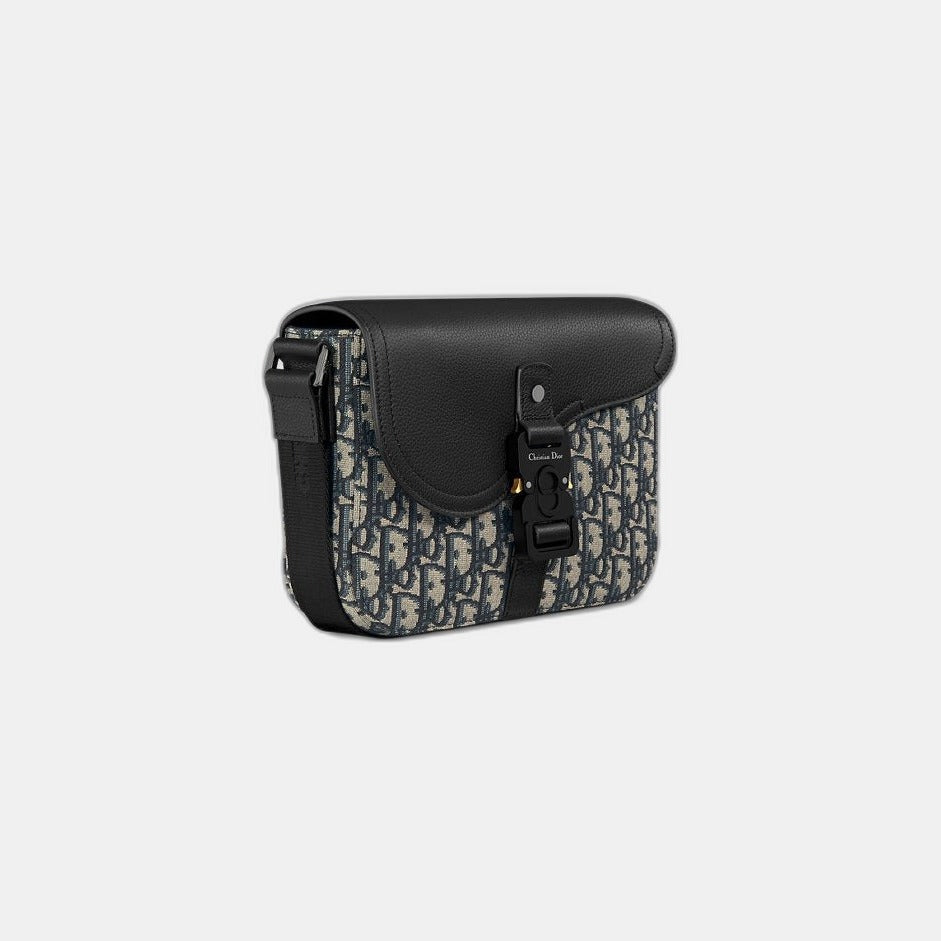 Sac Messenger à rabat Saddle Small Noir et Beige