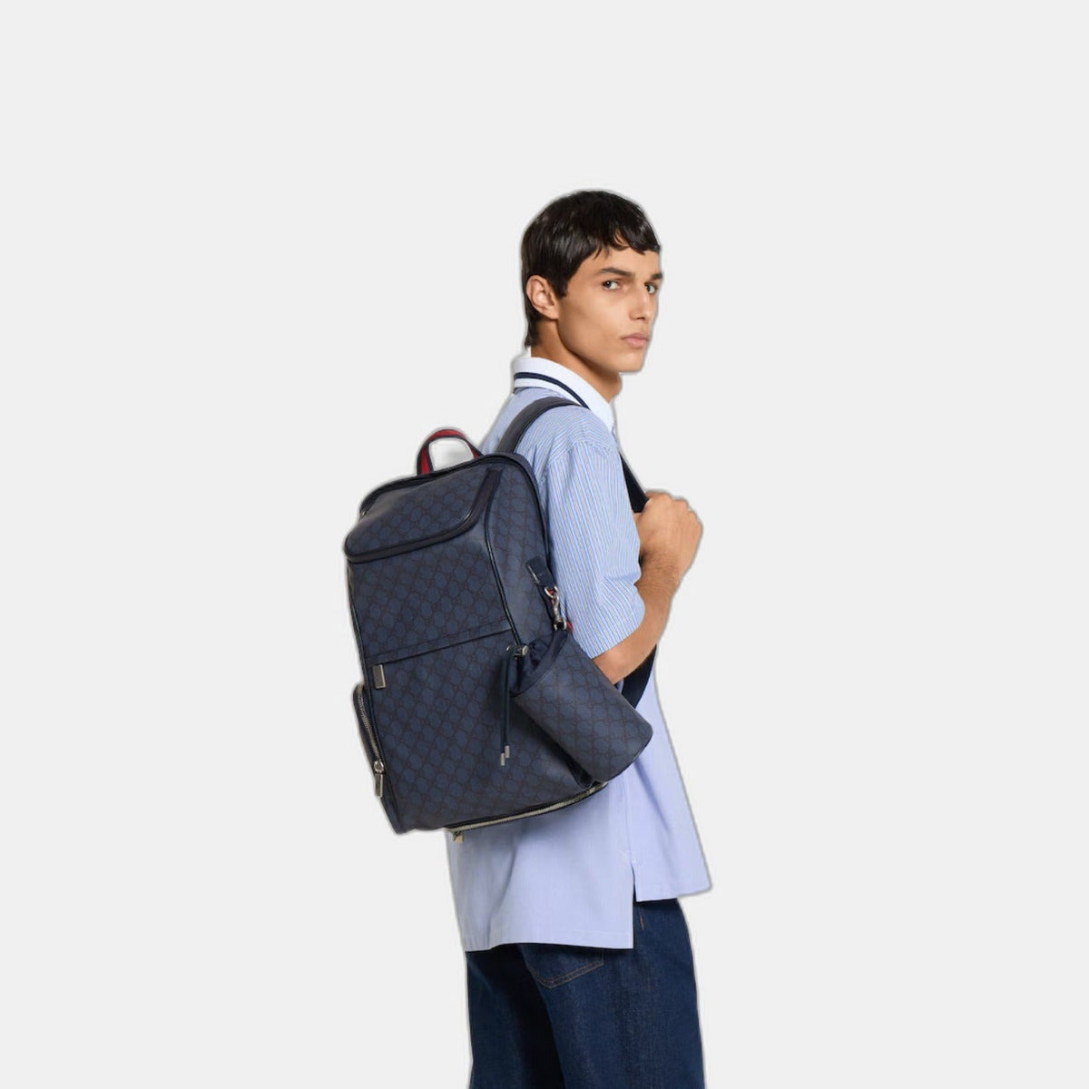 Sac à dos avec détail bande Web moyen format