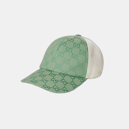 CASQUETTE EN TOILE ORIGINAL GG VERT BLANC
