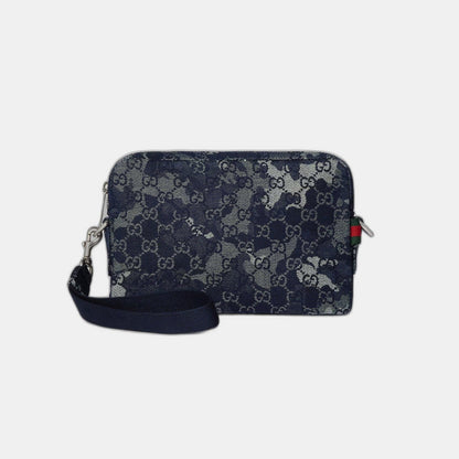 Sac à bandoulière en denim GG petit format