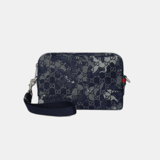 Sac à bandoulière en denim GG petit format