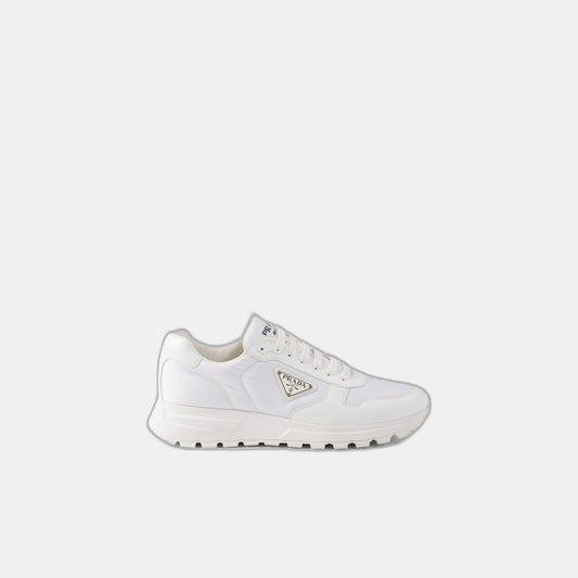 Basket Prada Blanc en cuir brossé