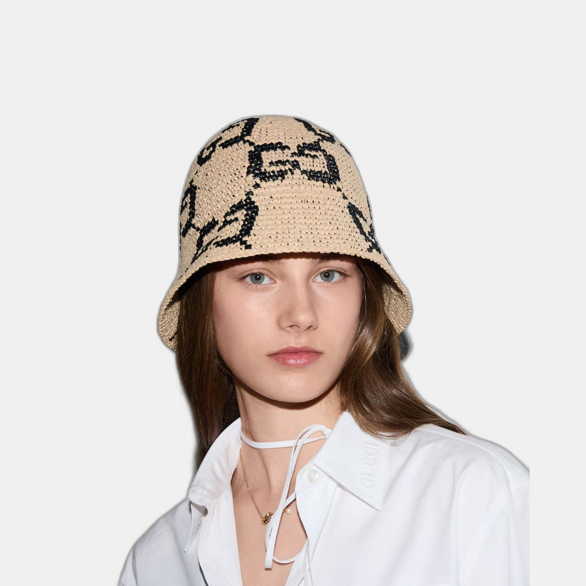 Chapeau cloche en paille GG