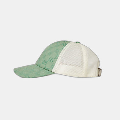 CASQUETTE EN TOILE ORIGINAL GG VERT BLANC