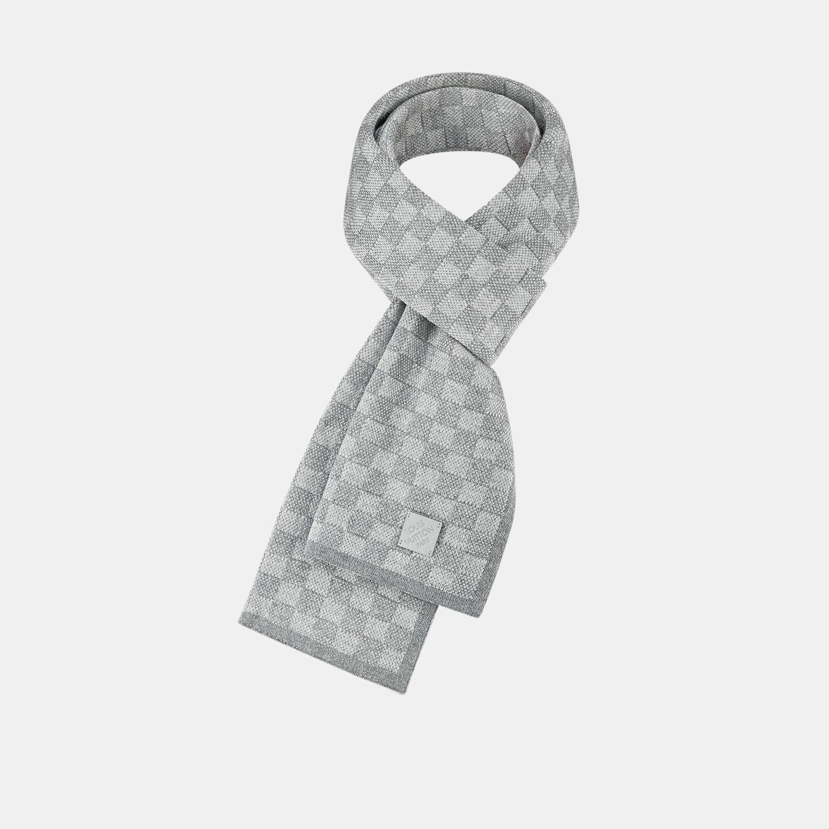 Bonnet et Écharpe Néo Petit Damier Gris