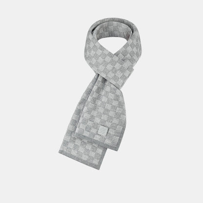 Bonnet et Écharpe Néo Petit Damier Gris