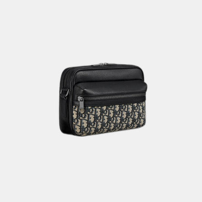 Sac Messenger zippé Rider 2.0 Noir et Beige