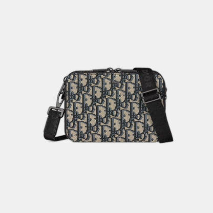 Pochette zippée à bandoulière Noir et Beige