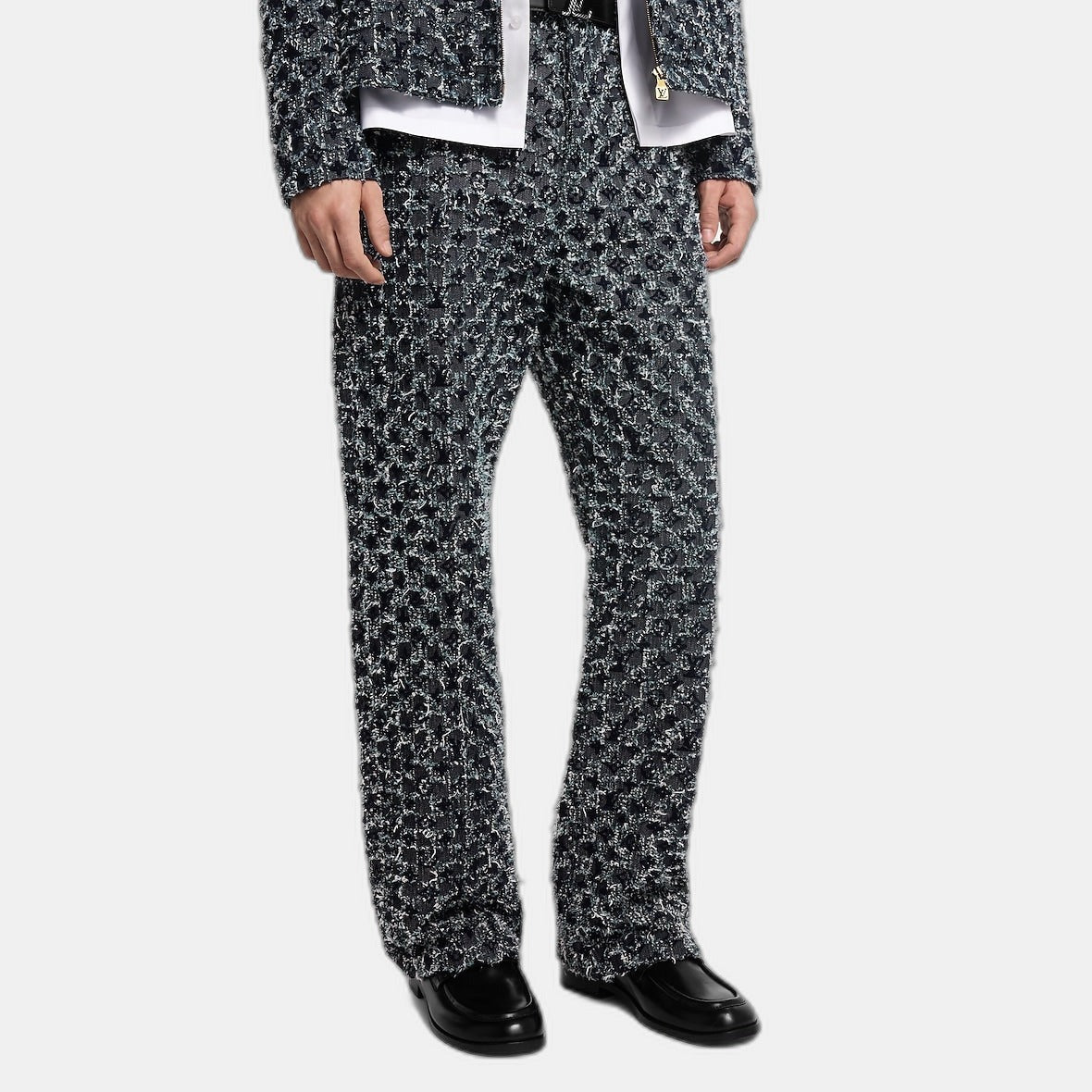 Pantalon droit à Monogram floqué en denim