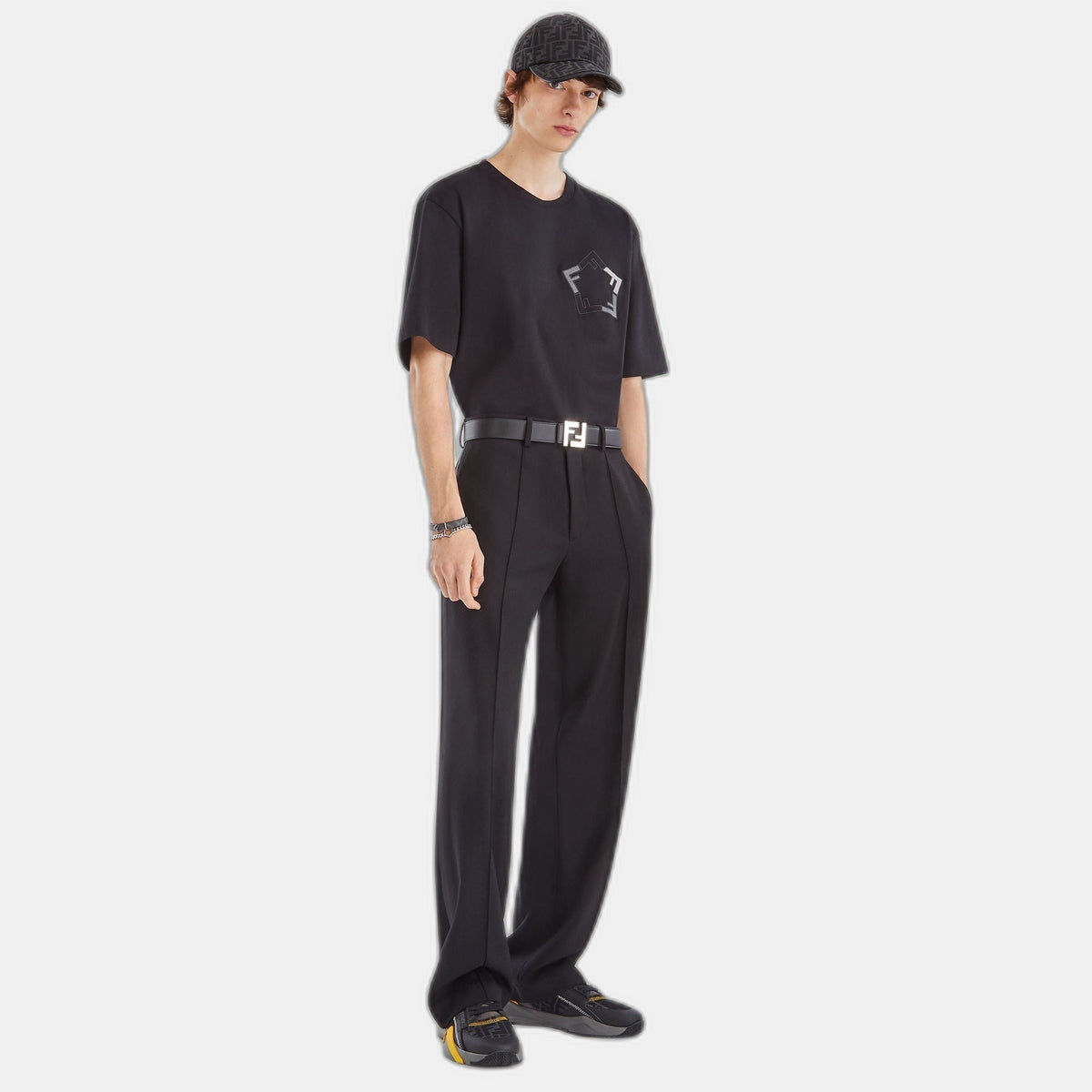 Casquette de baseball en jacquard FF gris
