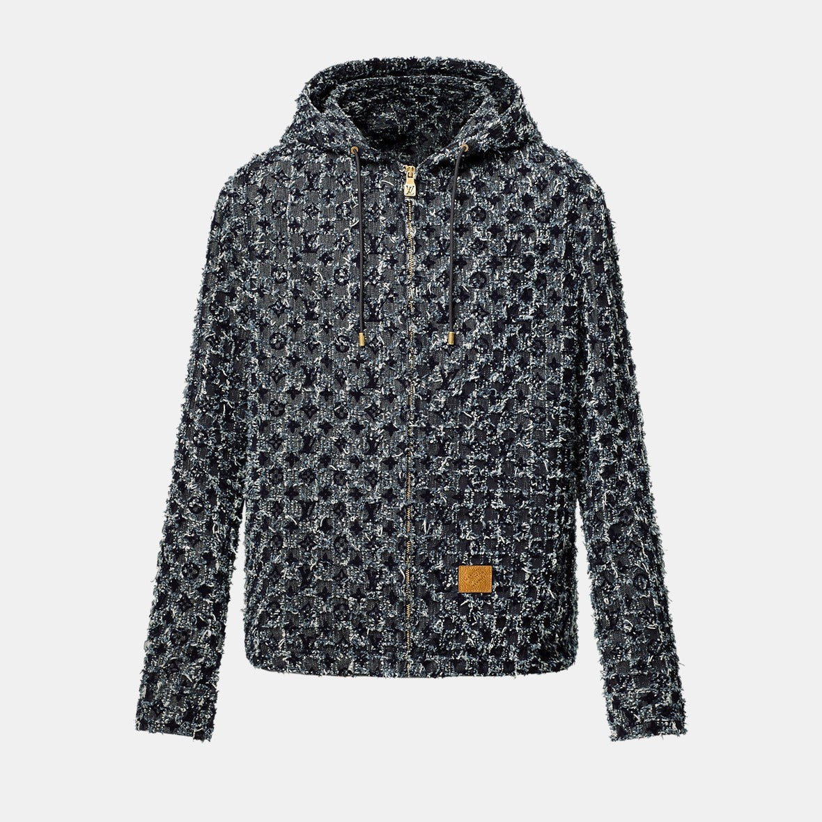 Sweat à capuche Monogram floqué en denim
