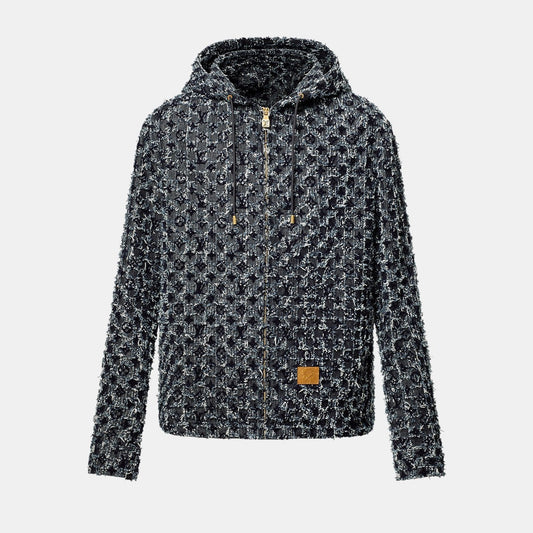 Sweat à capuche Monogram floqué en denim