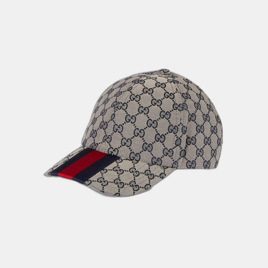 CASQUETTE DE BASE-BALL EN TOILE GG D'ORIGINE Beige BLEU