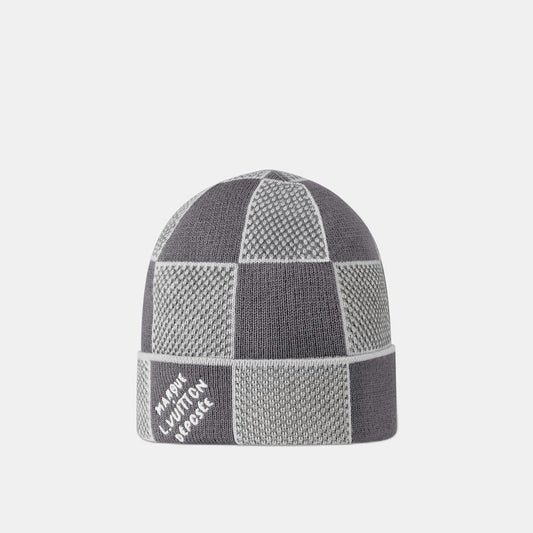 Bonnet et Écharpe Damier Heritage Gris