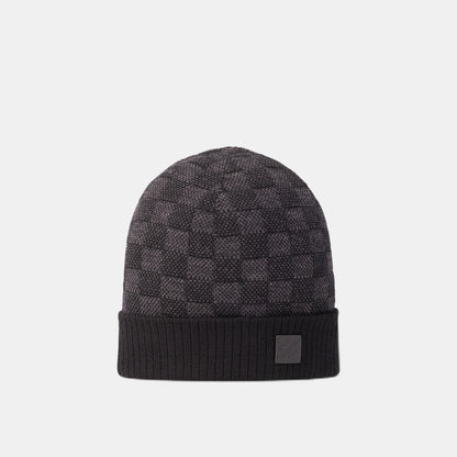 Bonnet et Écharpe Néo Petit Damier Noir