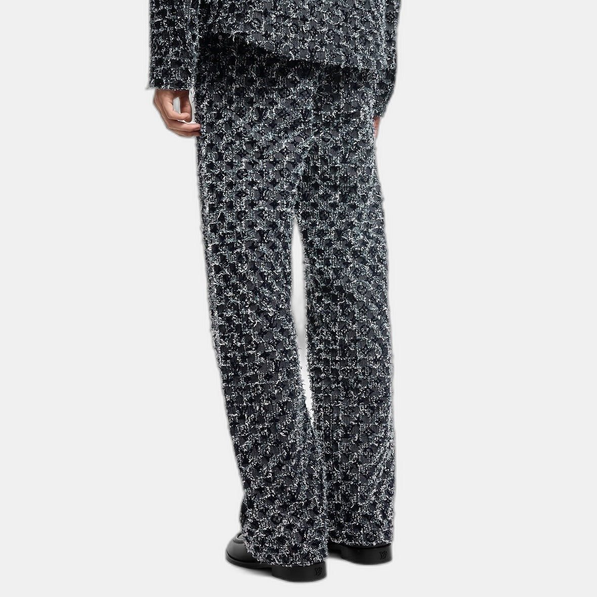 Pantalon droit à Monogram floqué en denim