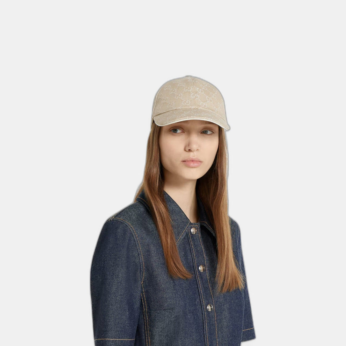 Casquette en denim GG avec détail Mors