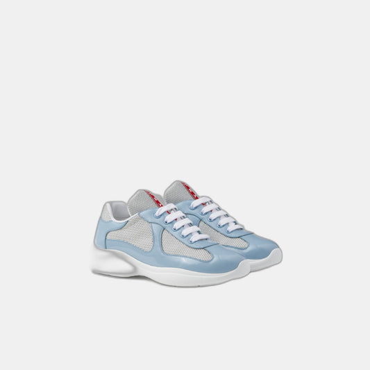 Baskets Prada America’s Cup en tissu Bike bleu ciel