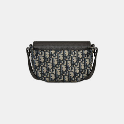Mini sac Messenger à rabat Saddle Noir et Beige