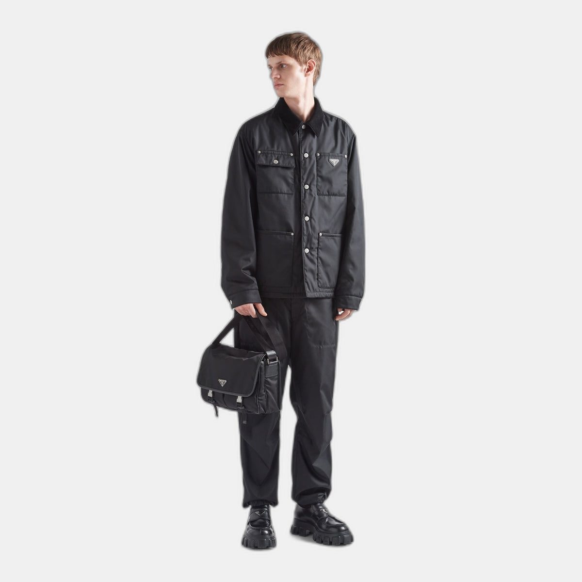 Sac porté épaule en Re-Nylon et cuir Saffiano - #9