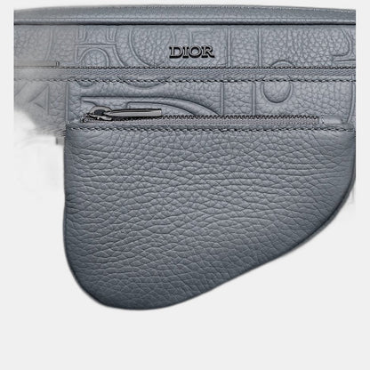 Triple Pouch Saddle Cuir Gris
