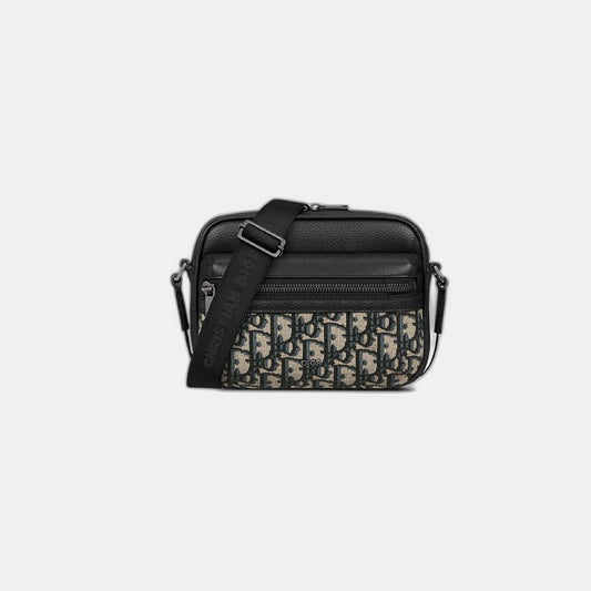 Mini sac Messenger zippé Rider 2.0 Noir et Beige