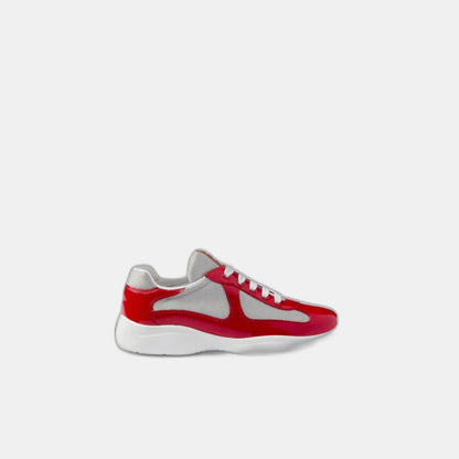 Baskets Prada America’s Cup en tissu Bike rouge