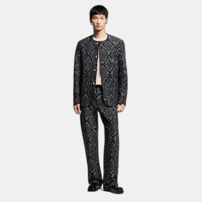 Pantalon droit en denim graphique